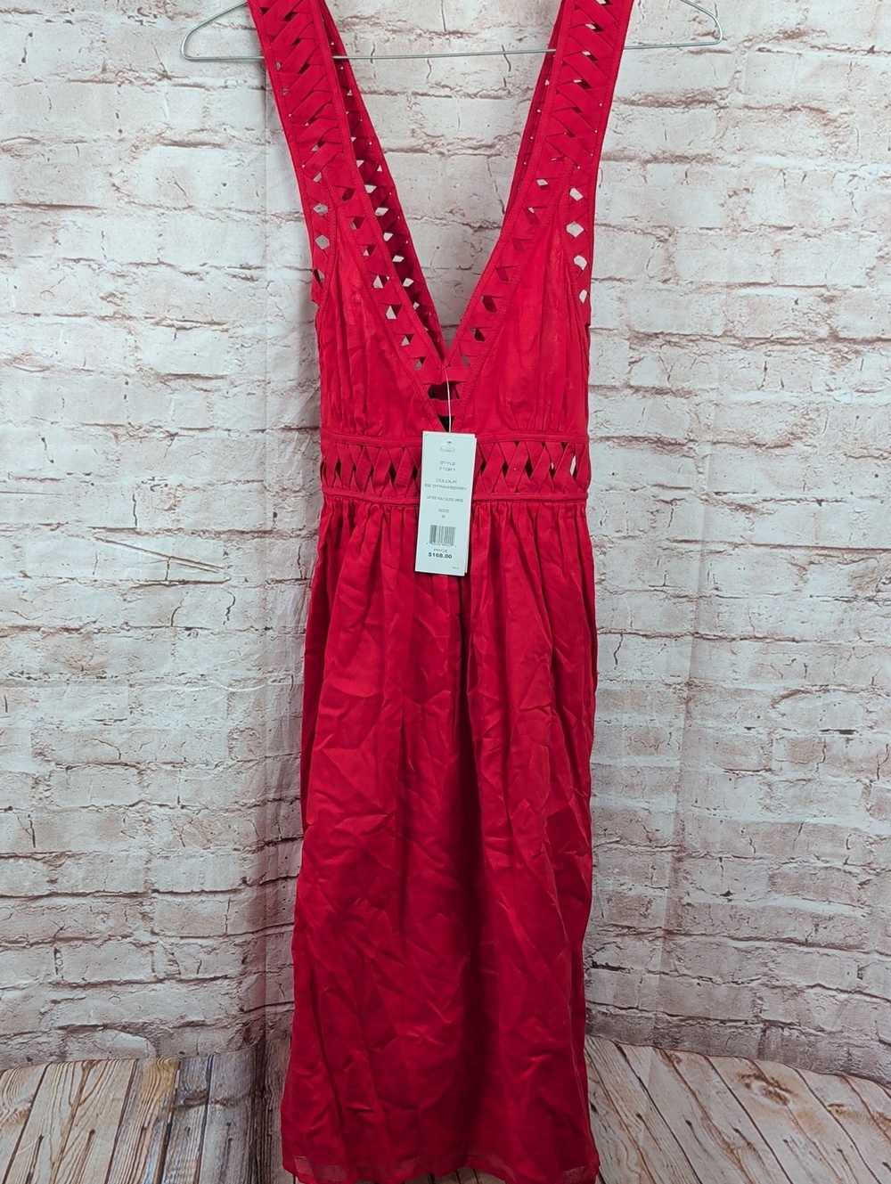 French Connection Deep V Red Maxi Dress Sz 6 Nwt